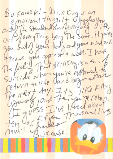 Bukowski On drinking