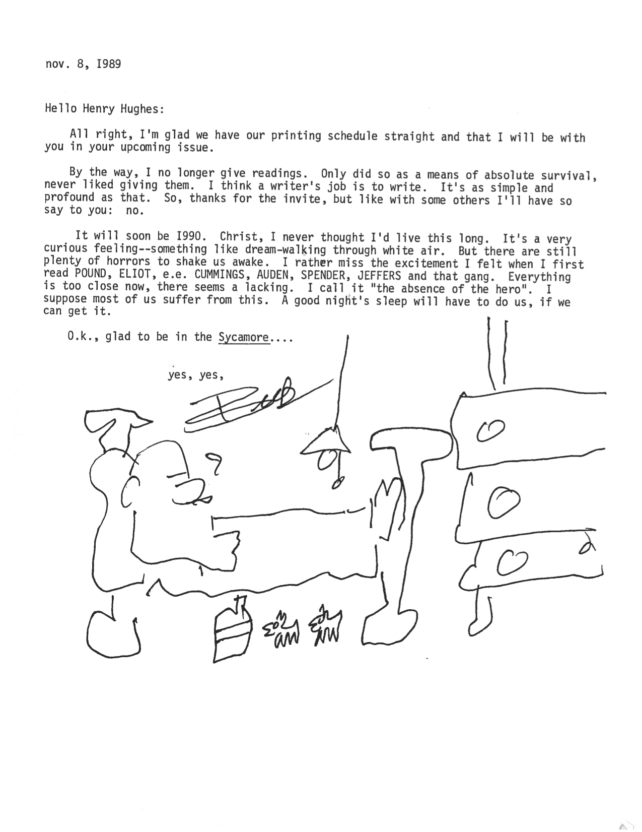 Bukowski Hughes letter 3